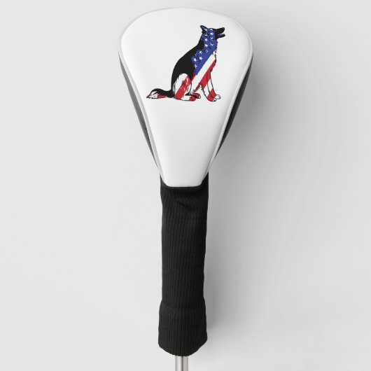 Duitse herder VS vlag patriottische hond Golfheadcover (Voorkant)