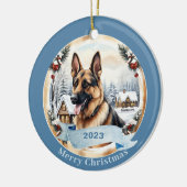 Duitse Herder waterverf hondenkunst Keramisch Ornament (Links)