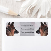 Duitse herder Waterverf in de winter Etiket (Insitu)