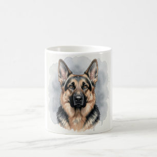 Duitse Herder Waterverf Portret Koffiemok