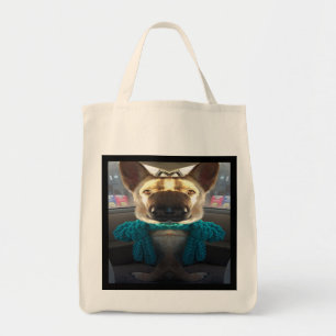 Duitse herder weerspiegelde vervorming tote bag