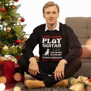 duitse herder wil gewoon gitaar spelen t-shirt