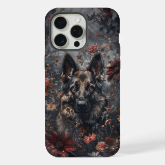 Duitse Herder & Wilde Bloemen iPhone 15 Pro Max Hoesje