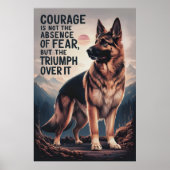 duitse herder wint van angst poster (Voorkant)