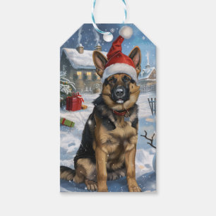 Duitse herder Winter Wonderland Christmas Joy Cadeaulabel