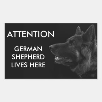 Duitse herder woont hier waarschuwend rechthoekige sticker