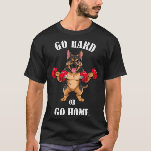 Duitse herder workout Hanteert halters gewichtheff T-shirt
