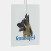 Duitse Herder (zwart/tan) Naam Glas Ornament (Voorkant Rechts)