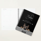 Duitse Herder Zwart Wit Gingham Custom Planner (Display)