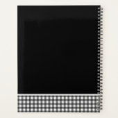Duitse Herder Zwart Wit Gingham Custom Planner (Achterkant)