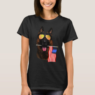 Duitse herderdag Amerikaanse vlag T-shirt