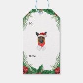 Duitse herderdenfilialen groen kerstfeest cadeaulabel (Voorkant)