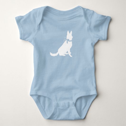 Duitse Herderhond Baby Shower Romper (Voorkant)