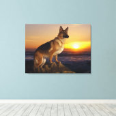 Duitse herderhond canvas afdruk (Insitu (Houten vloer))