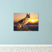 Duitse herderhond canvas afdruk (Insitu (Houten vloer))