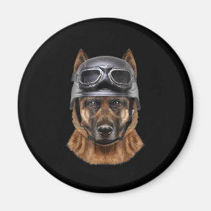 duitse herderhond helmet gift voor motorrijder magneet
