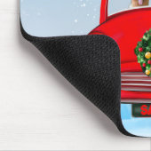 Duitse herderhond in auto met kerstman muismat (Hoek)