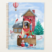 Duitse herderhond in het sneeuwkersthondenhuis planner (Voorkant)