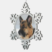 Duitse herderhond in Sneeuwflake Ornament (Rechts)