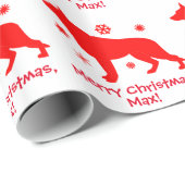 Duitse herderhond in Sneeuwkerst Cadeaupapier (Rol Hoek)