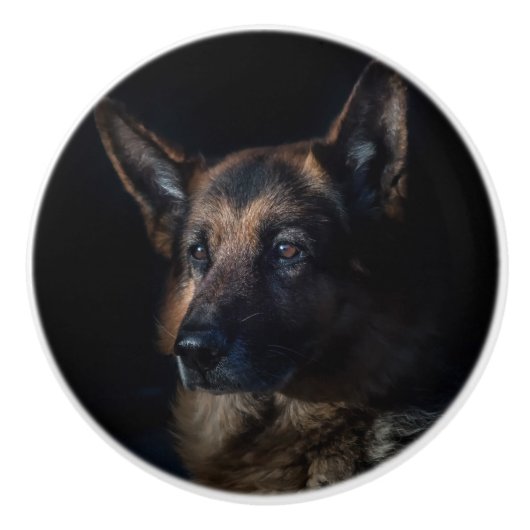 Duitse herderhond keramische knop (Voorkant)