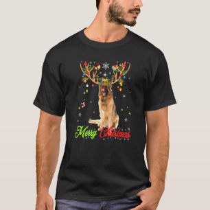 Duitse herderhond met Antlers prettige kerstmis X T-shirt