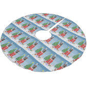 Duitse herderhond met kerstcadeaus in sneeuw kerstboom rok (Gekanteld)