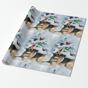 Duitse herderkerst cadeaupapier