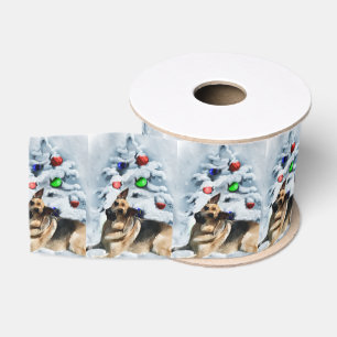 Duitse herderkerst grosgrain lint