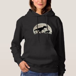 Duitse Herders Halloween Dinosaur Maan Silhouet Hoodie
