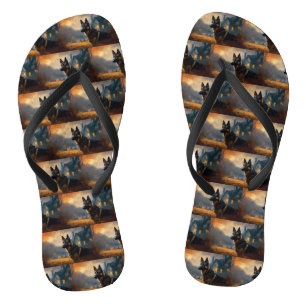 Duitse Herders Halloween Griezelen Teenslippers