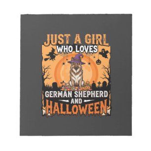 Duitse Herders Halloween Meisje Heks Hond Ontwerp Notitieblok