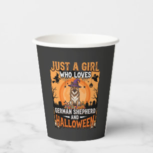 Duitse Herders Halloween Meisje Heks Hond Ontwerp Papieren Bekers