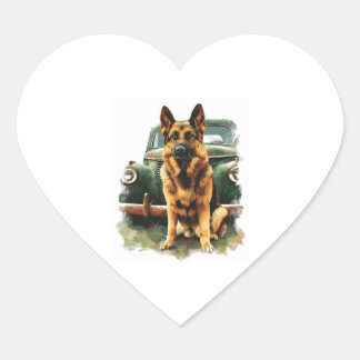 Duitse herders in charme hart sticker
