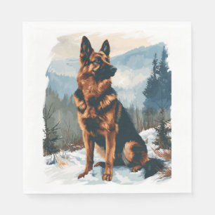 Duitse herders in Winter Wonderland Servet