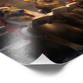 Duitse herders kerst caroling vakantie foto afdruk (Hoek)