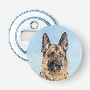 Duitse herderschilderkunst - Kute Original Dog Art Button Flesopener