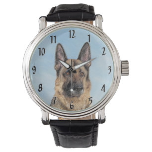 Duitse herderschilderkunst - Kute Original Dog Art Horloge