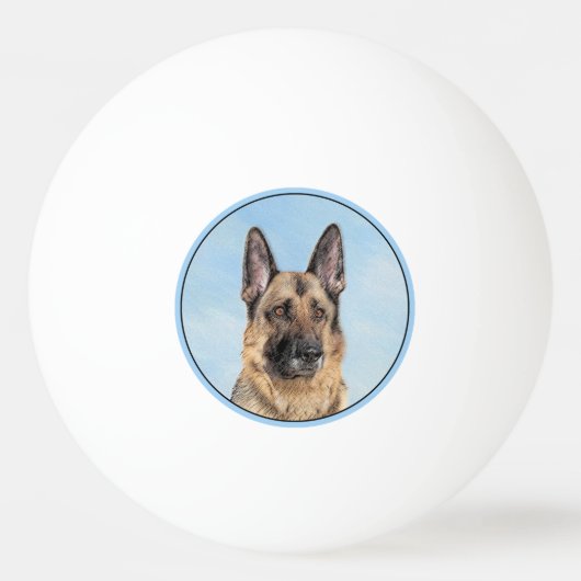 Duitse herderschilderkunst - Kute Original Dog Art Pingpongballen (Voorkant)