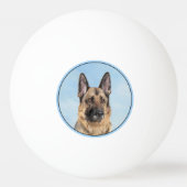 Duitse herderschilderkunst - Kute Original Dog Art Pingpongballen (Achterkant)