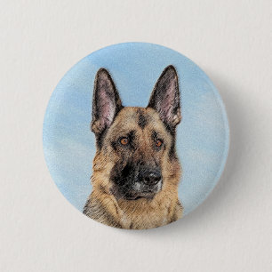Duitse herderschilderkunst - Kute Original Dog Art Ronde Button 5,7 Cm