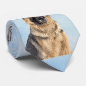 Duitse herderschilderkunst - Kute Original Dog Art Stropdas (Opgerold)