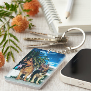 Duitse herdersgroep sleutelhanger