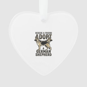 Duitse Herdershond Adoptie Vintage Reddingshond T- Ornament
