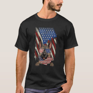 Duitse Herdershond Amerikaanse Vlag Amerika Hond P T-shirt