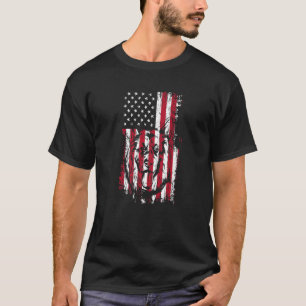 Duitse Herdershond Amerikaanse Vlag Amerika Vlag H T-shirt