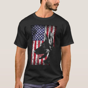 Duitse Herdershond Amerikaanse Vlag Hond Mannen Vr T-shirt