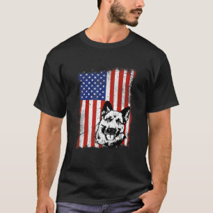 Duitse Herdershond Amerikaanse Vlag Hond T-shirt