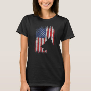 Duitse Herdershond Amerikaanse Vlag Patriottische T-shirt