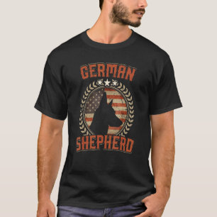 Duitse Herdershond Amerikaanse Vlag Usa Patriotisc T-shirt
